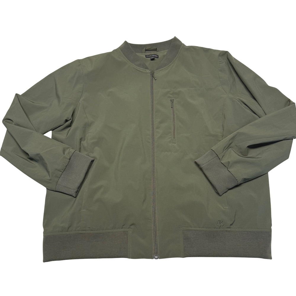 Banana Republic Womens XL Olive Green Full Zip Bomber Jacket Lightweight Utility